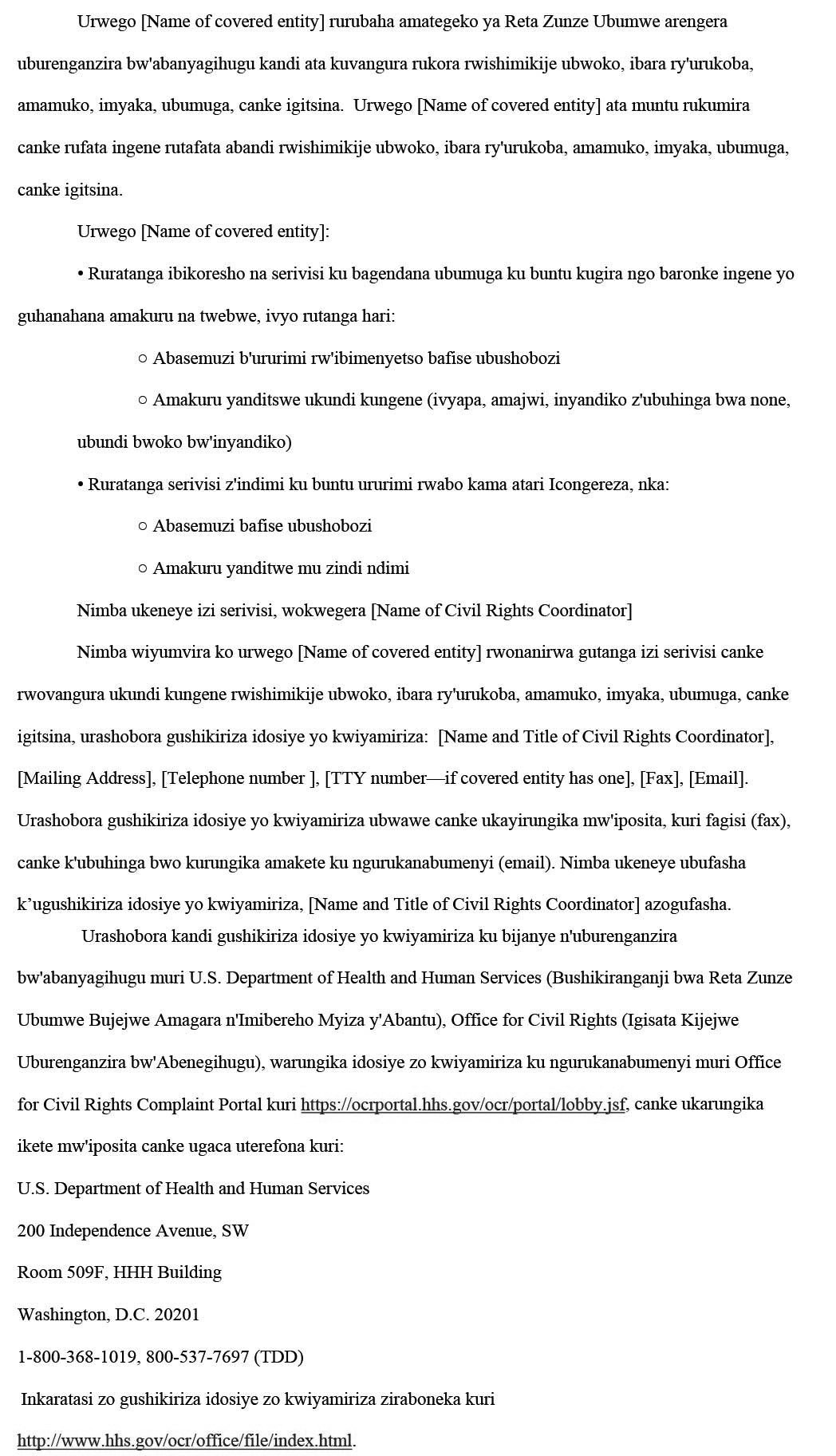 sample ce notice bantu kirundi